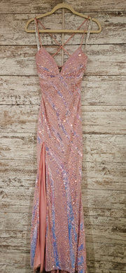 PINK/BLUE SPARKLY LONG DRESS