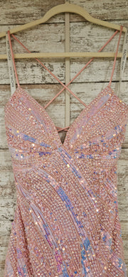 PINK/BLUE SPARKLY LONG DRESS