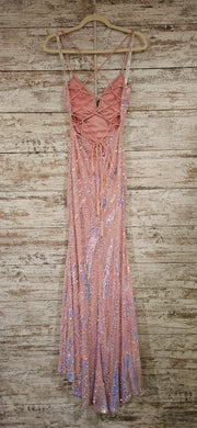 PINK/BLUE SPARKLY LONG DRESS