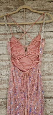 PINK/BLUE SPARKLY LONG DRESS