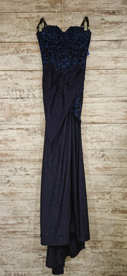 NAVY SPARKLY LONG EVENING GOWN