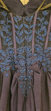 NAVY SPARKLY LONG EVENING GOWN