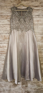 SILVER SPARKLY TOP LONG DRESS