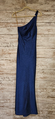 NAVY SPARKLY 1 SHOULDER DRESS