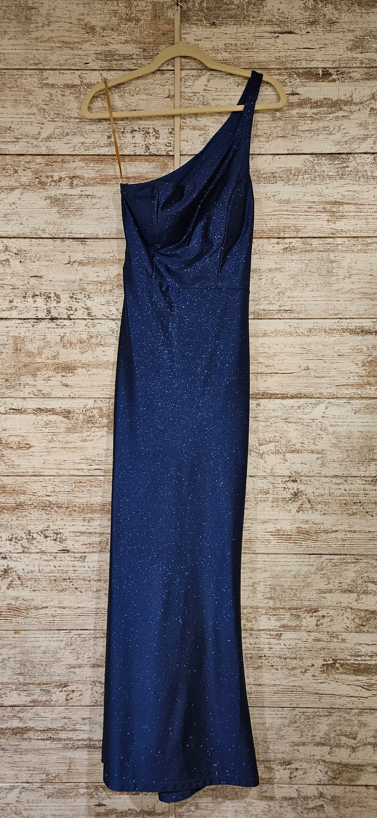NAVY SPARKLY 1 SHOULDER DRESS