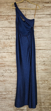 NAVY SPARKLY 1 SHOULDER DRESS