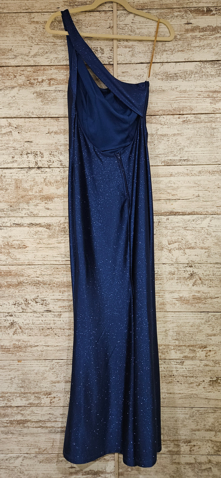 NAVY SPARKLY 1 SHOULDER DRESS