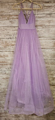 LAVENDER SPARKLY A LINE GOWN