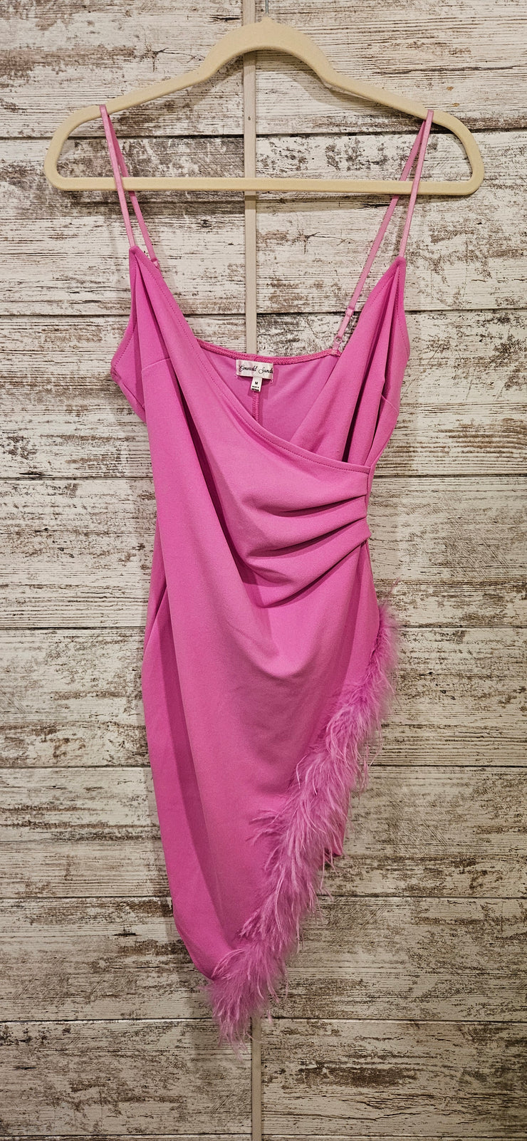 PINK SHORT DRESS W/BOA