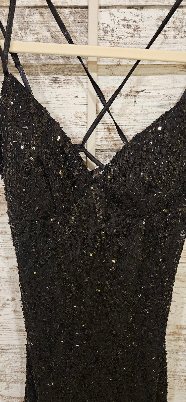 BLACK SPARKLY SHORT DRESS -NEW