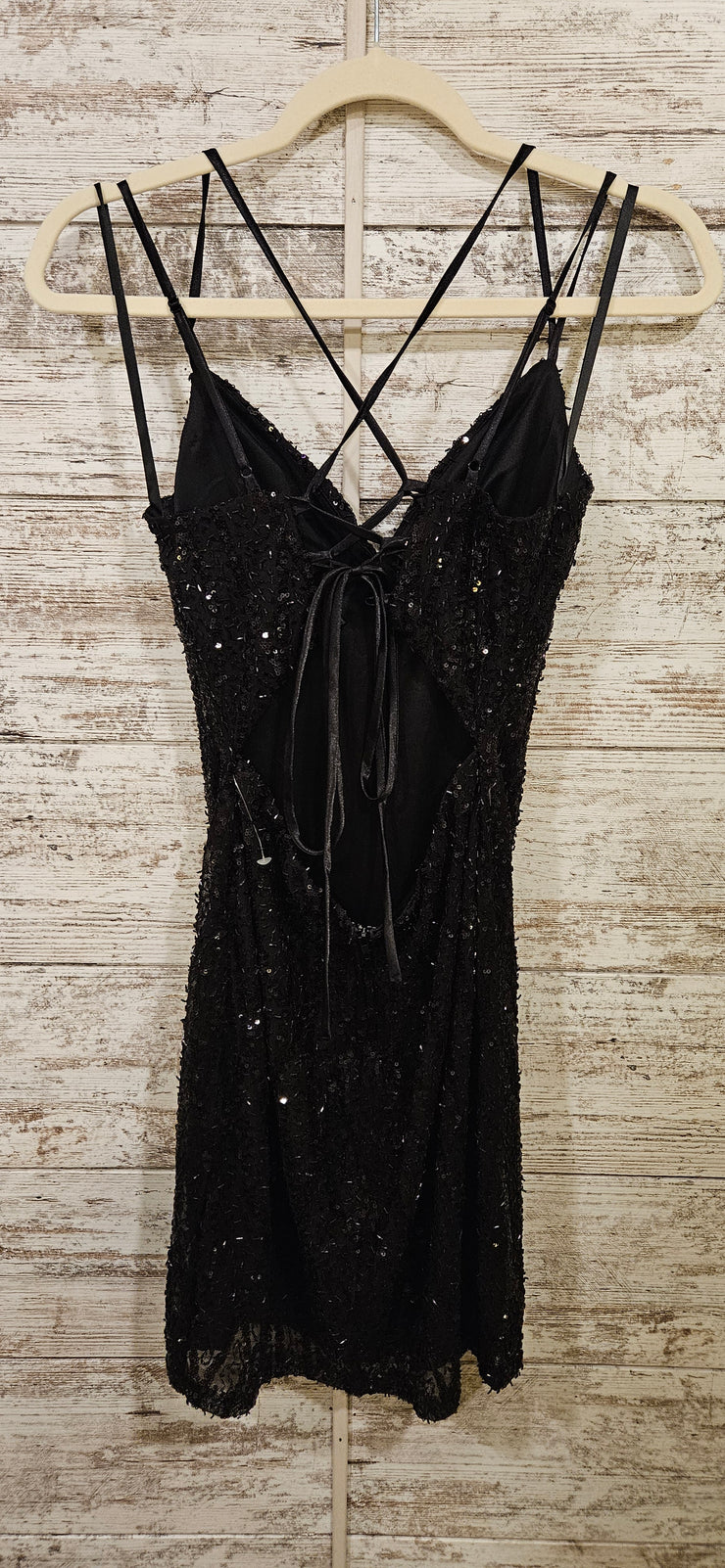 BLACK SPARKLY SHORT DRESS -NEW