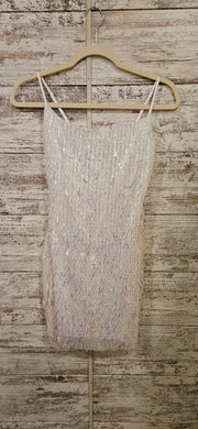 WHITE SPARKLY BEADED DRESS-NEW