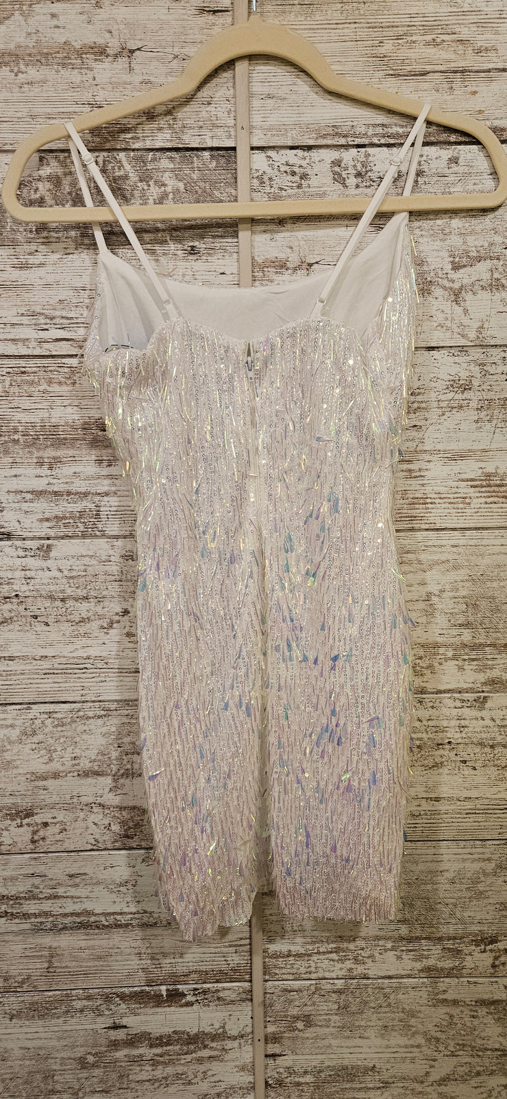 WHITE SPARKLY BEADED DRESS-NEW