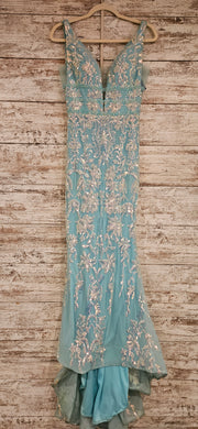 BLUE/GREEN SPARKLY LONG DRESS