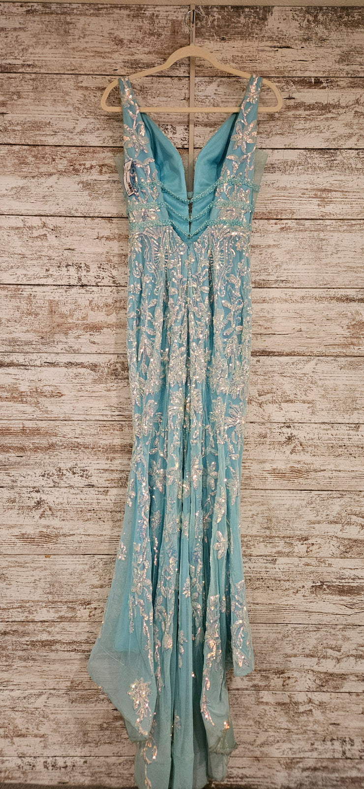 BLUE/GREEN SPARKLY LONG DRESS