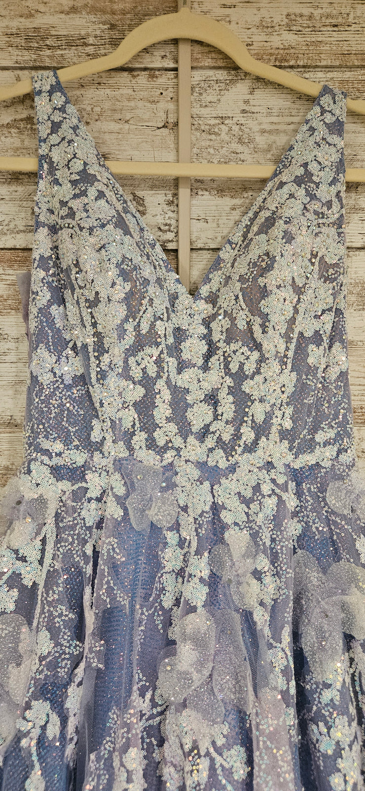 PURPLE/FLORAL SPARKLY A LINE