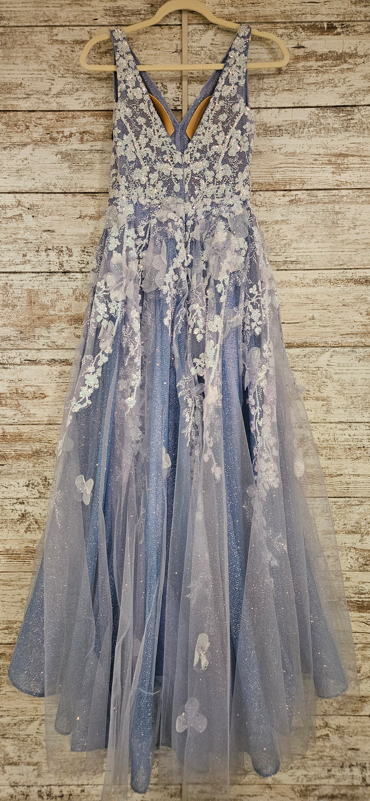 PURPLE/FLORAL SPARKLY A LINE