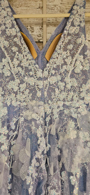PURPLE/FLORAL SPARKLY A LINE