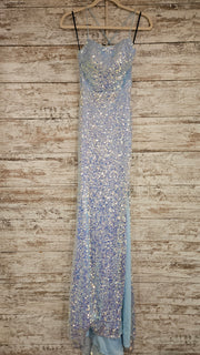 BLUE SEQUIN LONG DRESS (NEW)