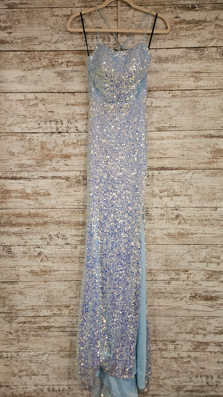 BLUE SEQUIN LONG DRESS (NEW)