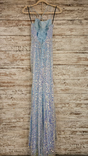 BLUE SEQUIN LONG DRESS (NEW)