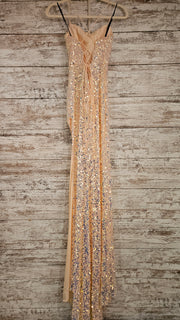PINK SEQUIN LONG DRESS (NEW)