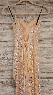 PINK SEQUIN LONG DRESS (NEW)