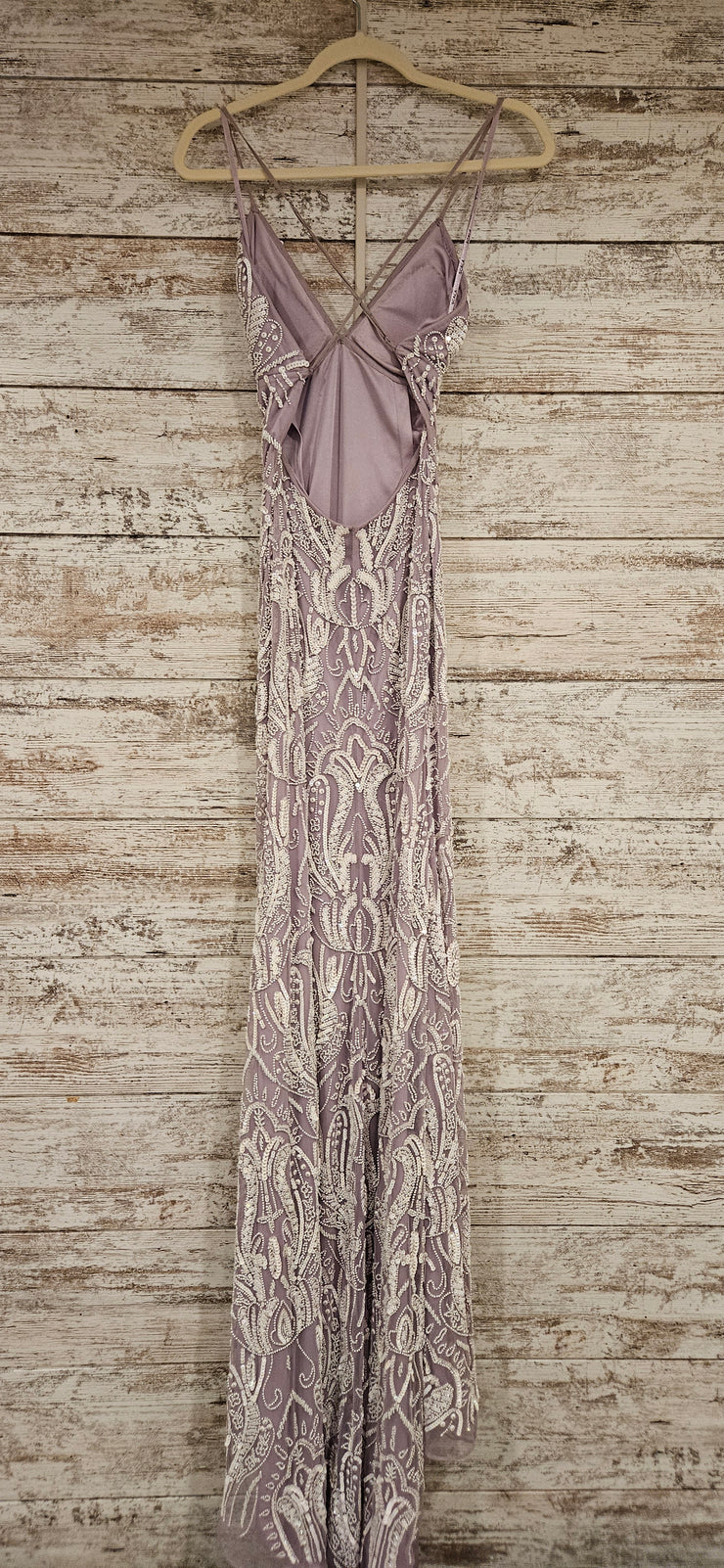 LAVENDER/WHITE BEADED DRESS