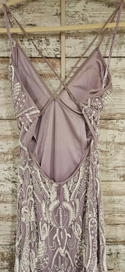 LAVENDER/WHITE BEADED DRESS