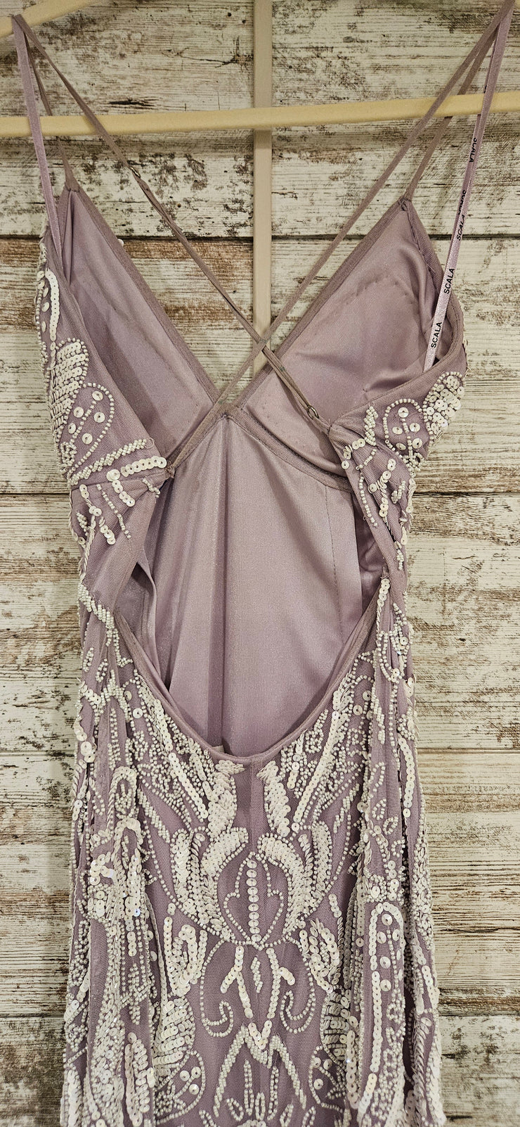 LAVENDER/WHITE BEADED DRESS