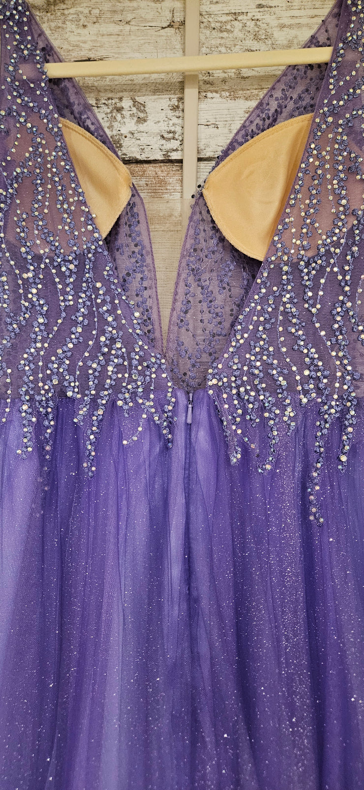 LAVENDER SPARKLY TOP A LINE