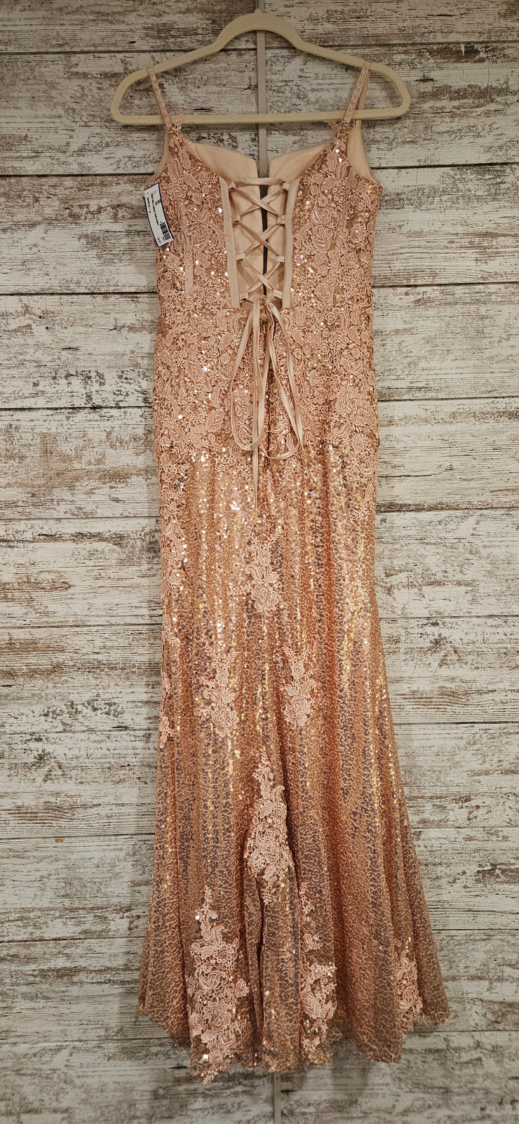 PINK/FLORAL SPARKLY LONG DRESS