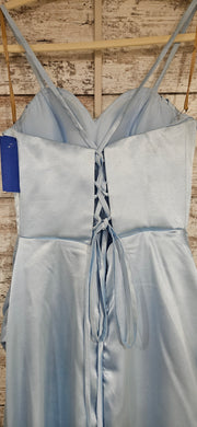 BLUE SATIN LONG DRESS