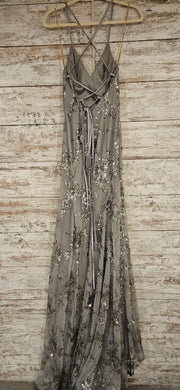 GRAY SPARKLY LONG DRESS