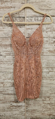 BLUSH SPARKLY SHORT DRESS
