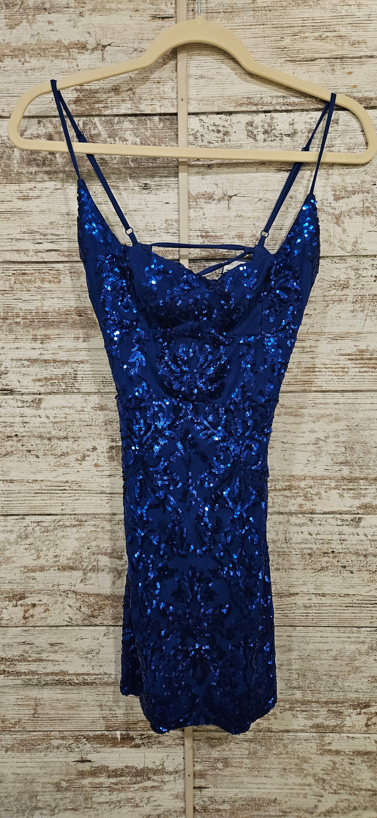 ROYAL BLUE SPARKLY SHORT DRESS