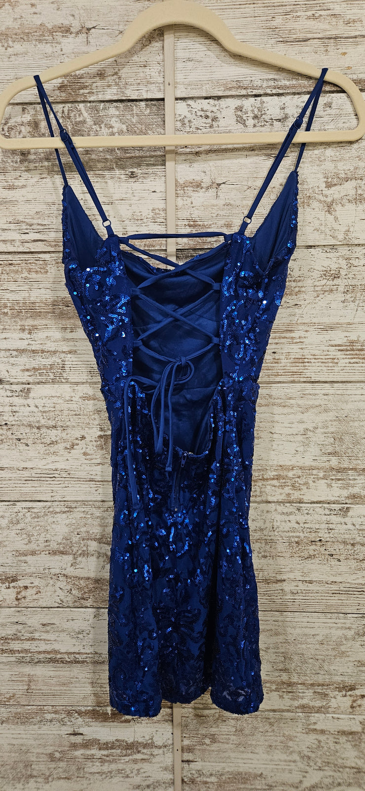 ROYAL BLUE SPARKLY SHORT DRESS
