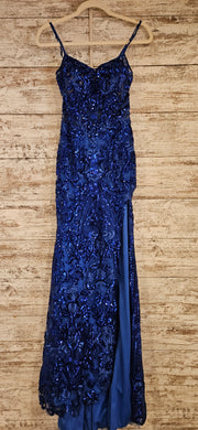 ROYAL BLUE SPARKLY LONG DRESS