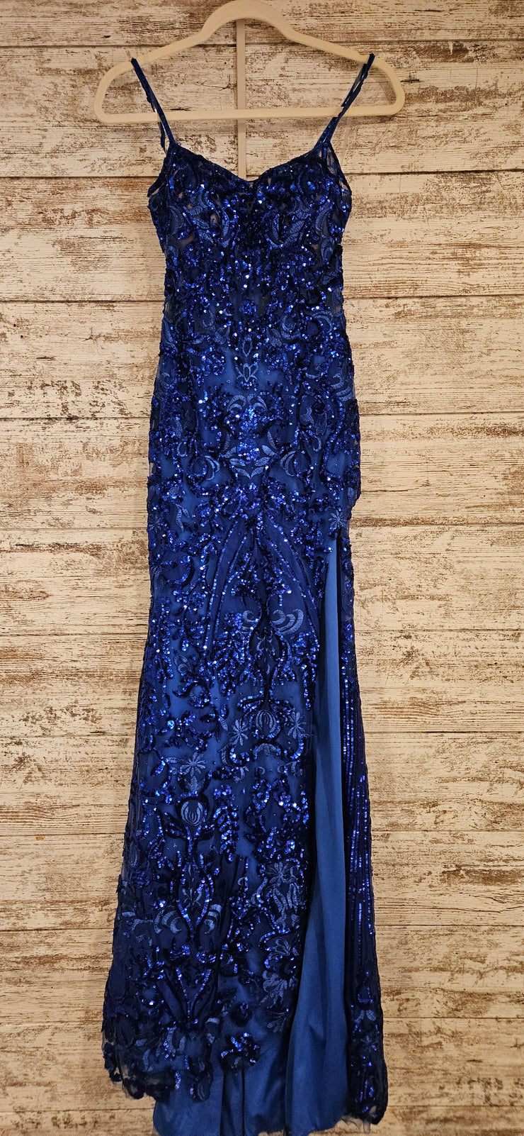 ROYAL BLUE SPARKLY LONG DRESS