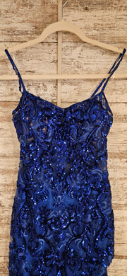 ROYAL BLUE SPARKLY LONG DRESS