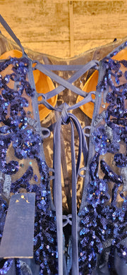 ROYAL BLUE SPARKLY LONG DRESS