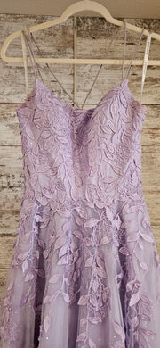 LAVENDER/FLORAL A LINE GOWN