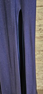 NAVY SPARKLY LONG EVENING GOWN