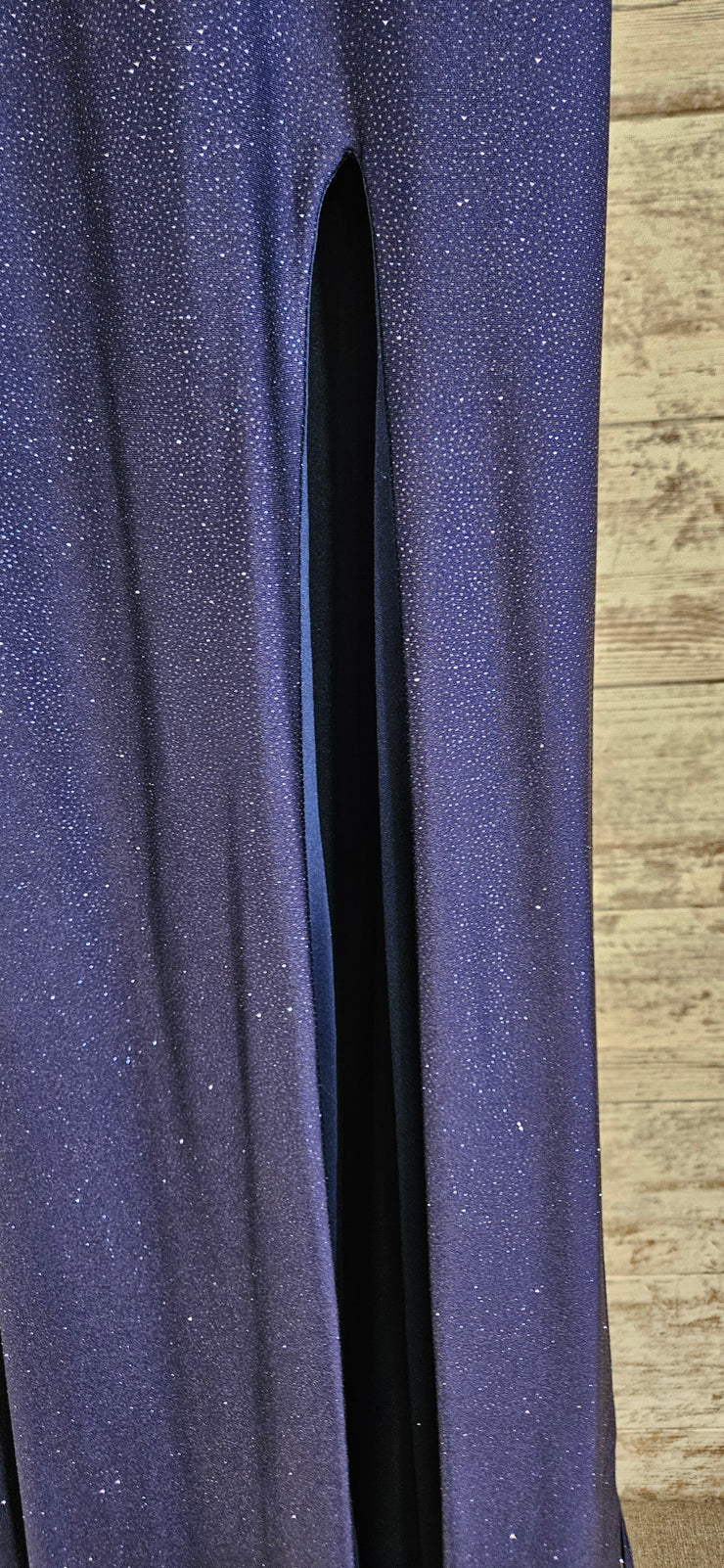 NAVY SPARKLY LONG EVENING GOWN
