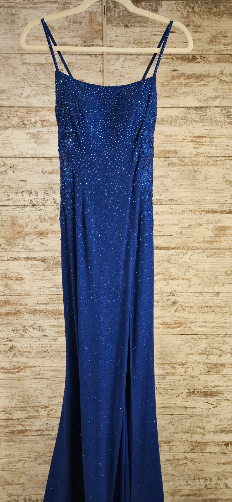 ROYAL BLUE SPARKLY LONG DRESS