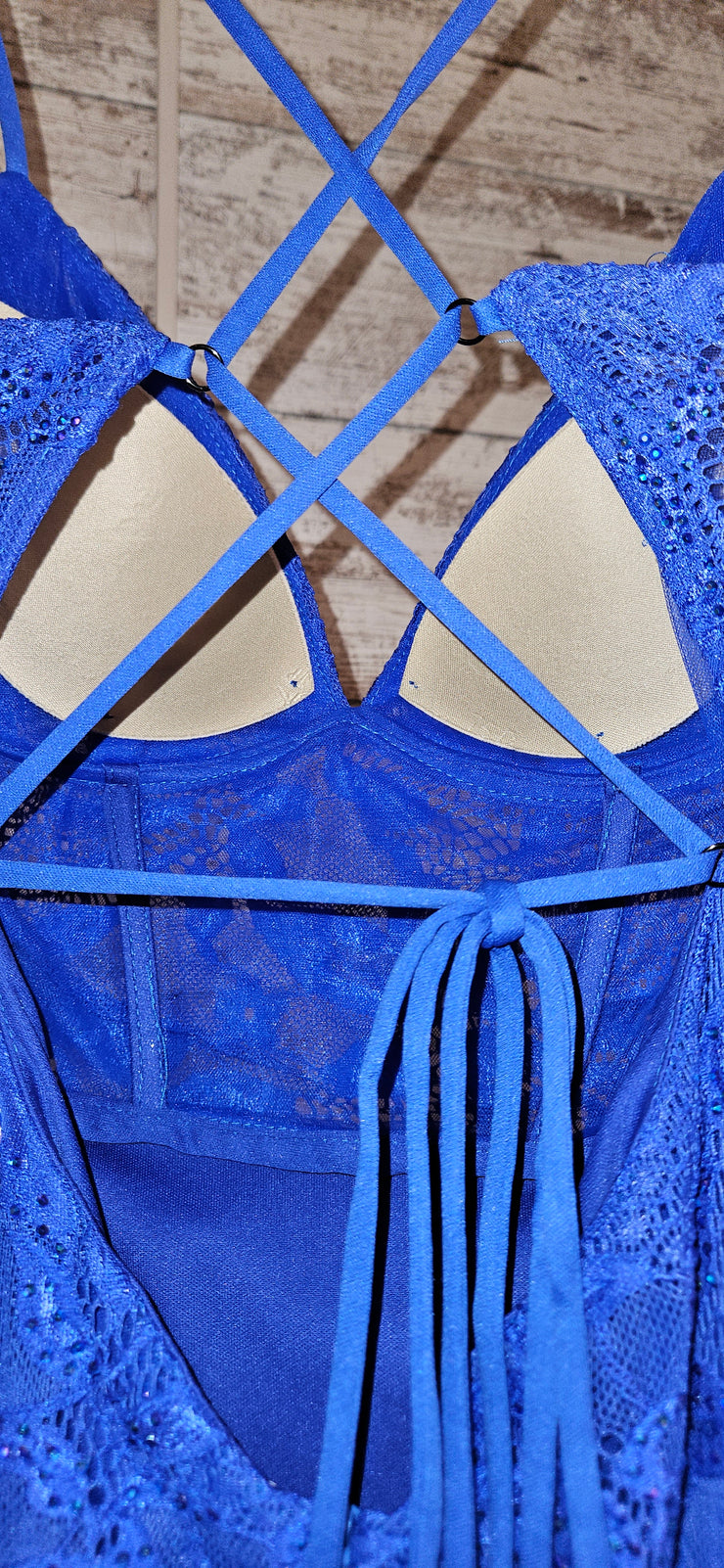 ROYAL BLUE/FLORAL LONG DRESS