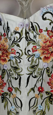 WHITE/FLORAL A LINE GOWN (NEW)