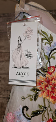 WHITE/FLORAL A LINE GOWN (NEW)
