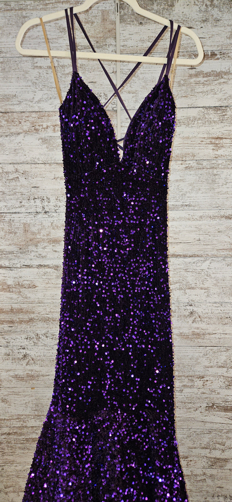 PURPLE SPARKLY LONG DRESS