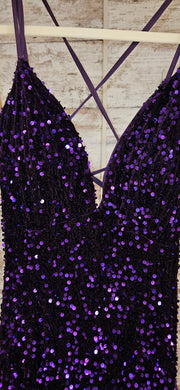 PURPLE SPARKLY LONG DRESS
